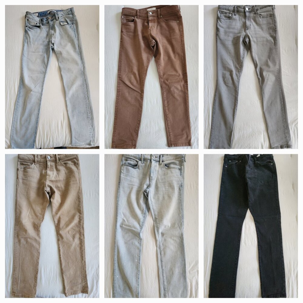 PacSun Men's Jeans Denim Slim Skinny 29x30|30x30|31x32 Choose Blue Tan Black